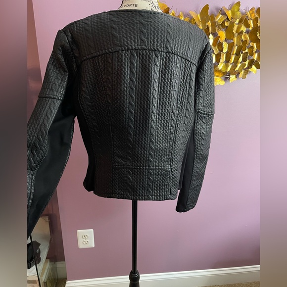 Black Leather Moto Jacket - Picture 6 of 9